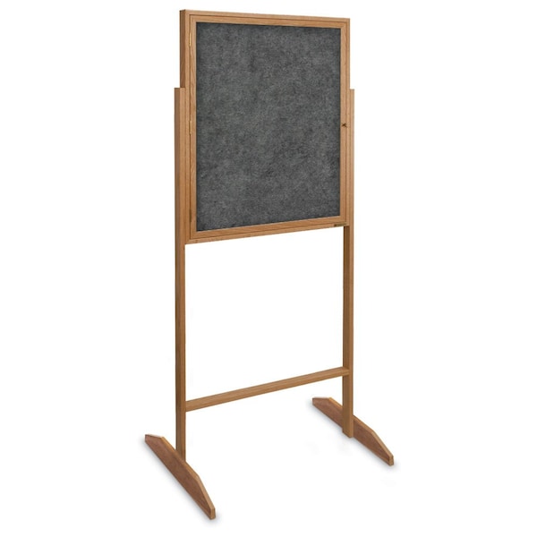 United Visual Products Sliding Door Indoor Enclosed Corkboard, 4, UV9025ACS4824-SATIN-MEDGRY UV9025ACS4824-SATIN-MEDGRY - main